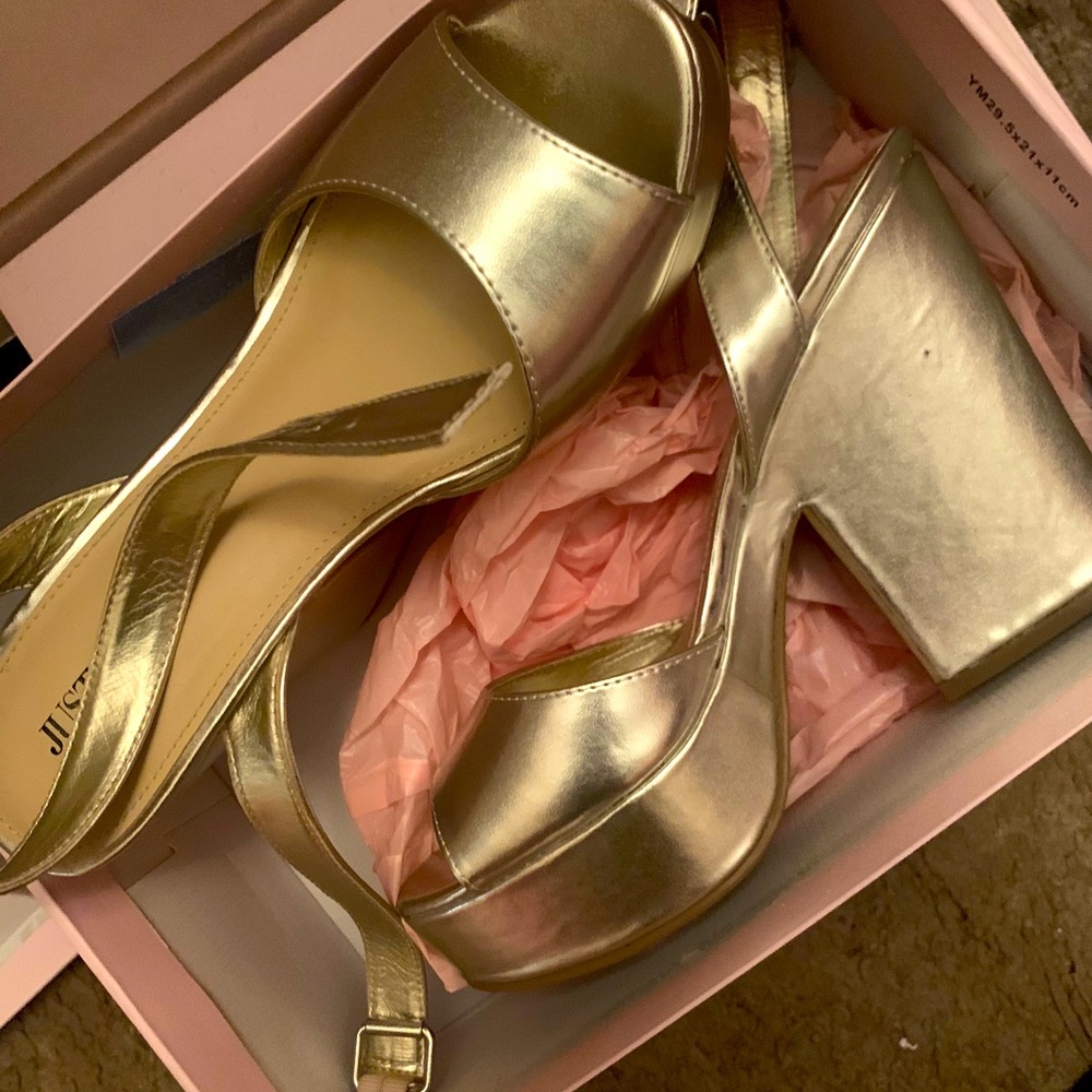 Metallic heels